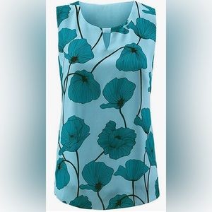 CAbi small sleeveless poppy blouse tank